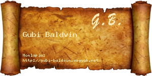Gubi Baldvin névjegykártya